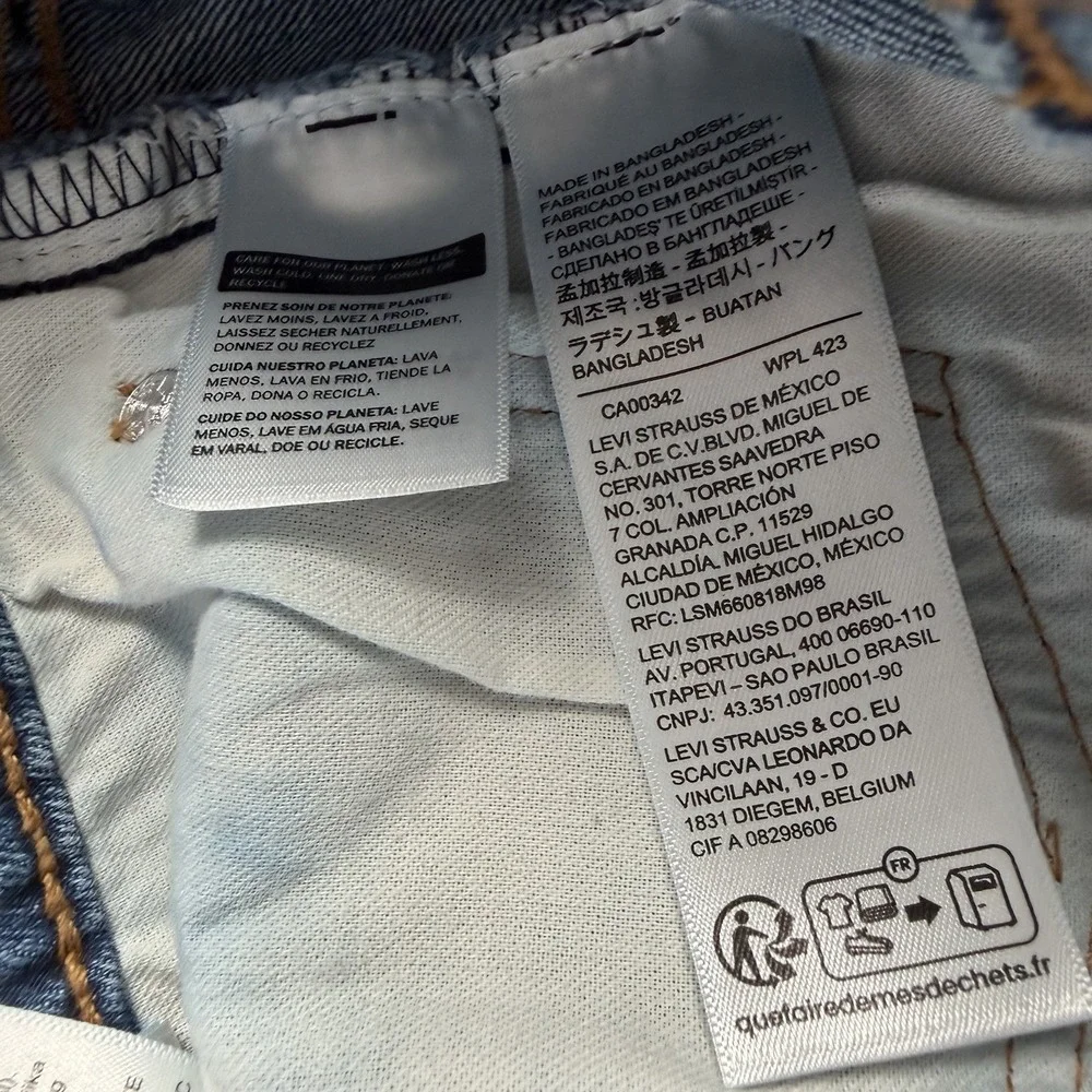 Levi's 505 Jeans Mens 34x27 Blue Denim Straight Leg Regular Fit Cotton Pant